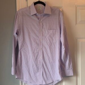 Milano Men's Light Pink and White Checkered Shirt